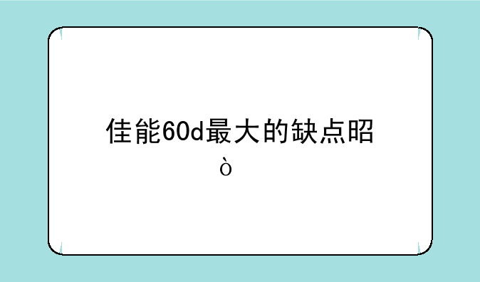 佳能60d最大的缺点是什？
