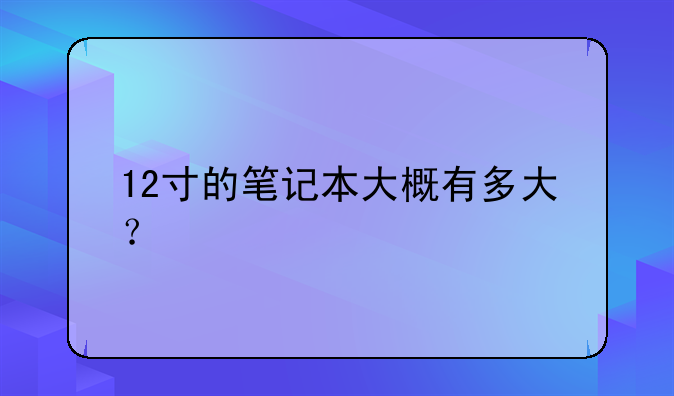 12寸的笔记本大概有多大？