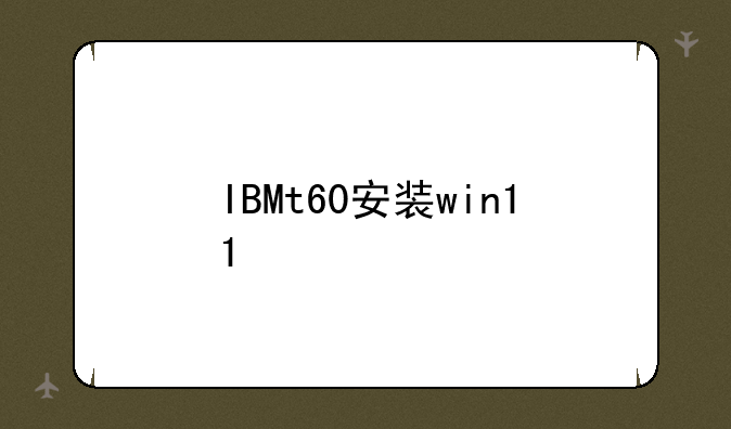 IBMt60安装win11