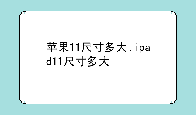 苹果11尺寸多大:ipad11尺寸多大