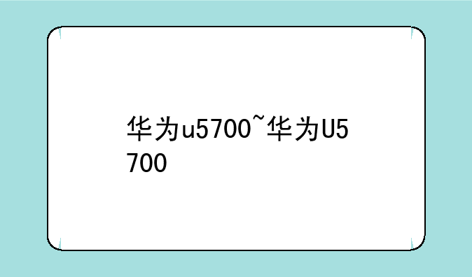 华为u5700~华为U5700