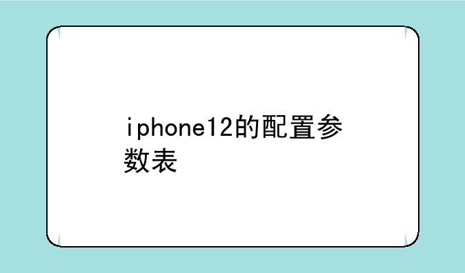 iphone12的配置参数表